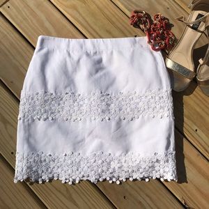 Crisp white J Crew skirt, fully lined, sz 0